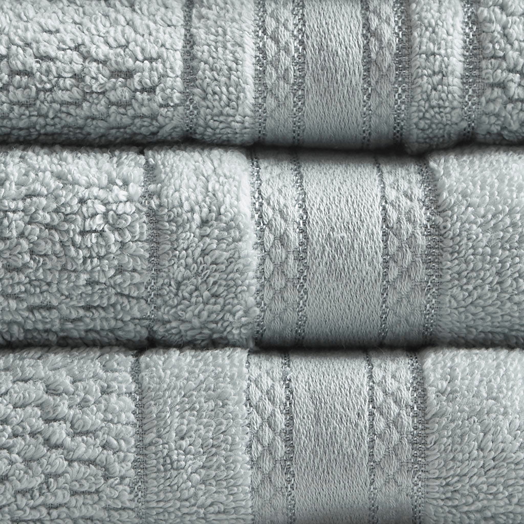 Adrien Super Soft Cotton Quick Dry Bath Towel 6 Piece Set - Silver