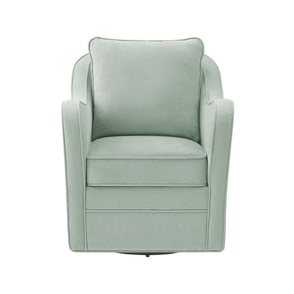 Brianne Upholstered Swivel Curved Armchair - Light Green
