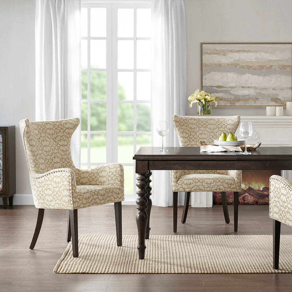 Angelica Arm Dining Chair (set of 2) - Tan