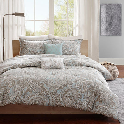 Ronan 5 Piece Cotton Comforter Set - Blue