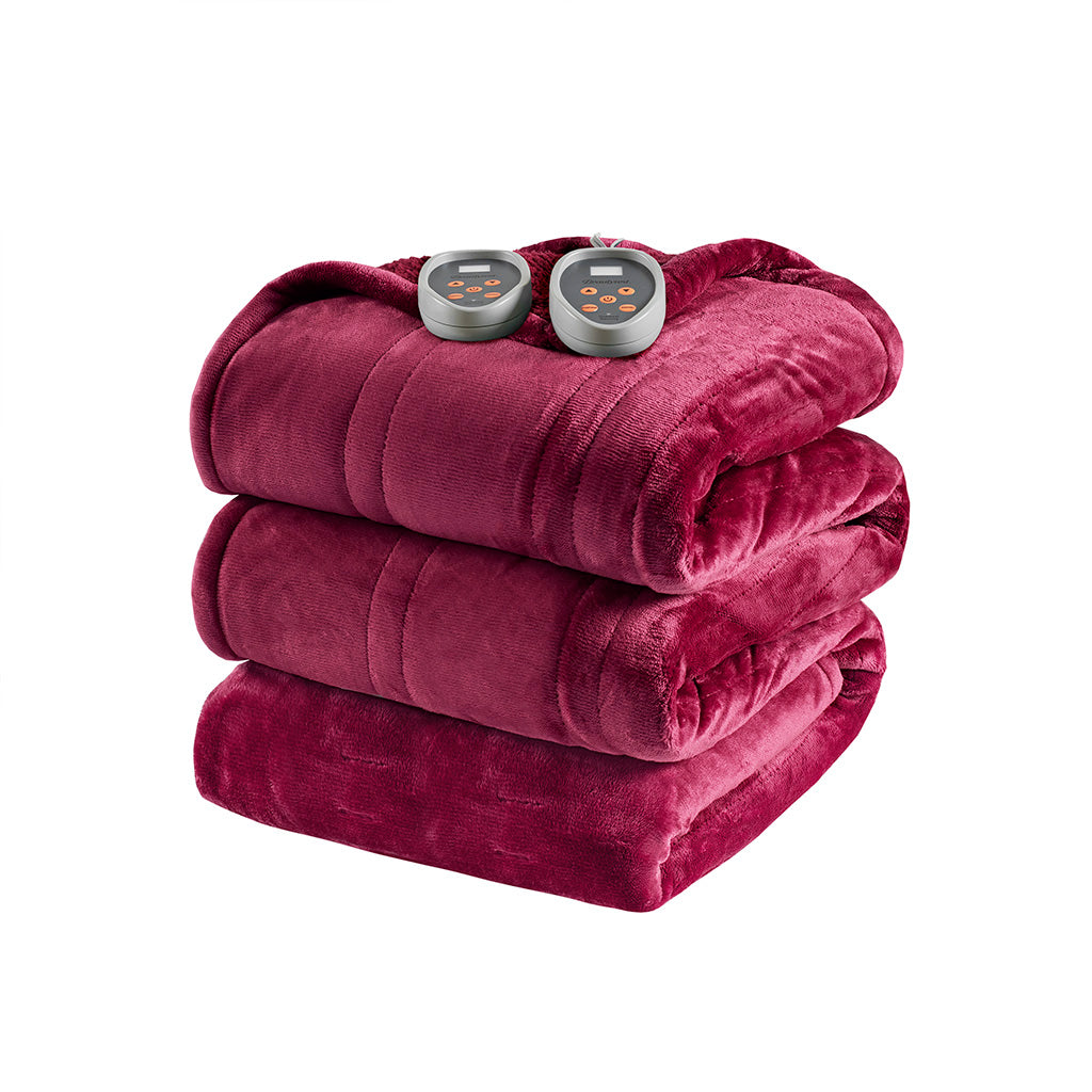 Heated Microlight to Berber Blanket - Red