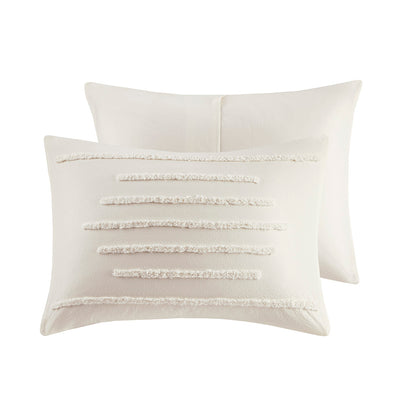 Mercer 3 Piece Cotton Chenille Comforter Set - Ivory