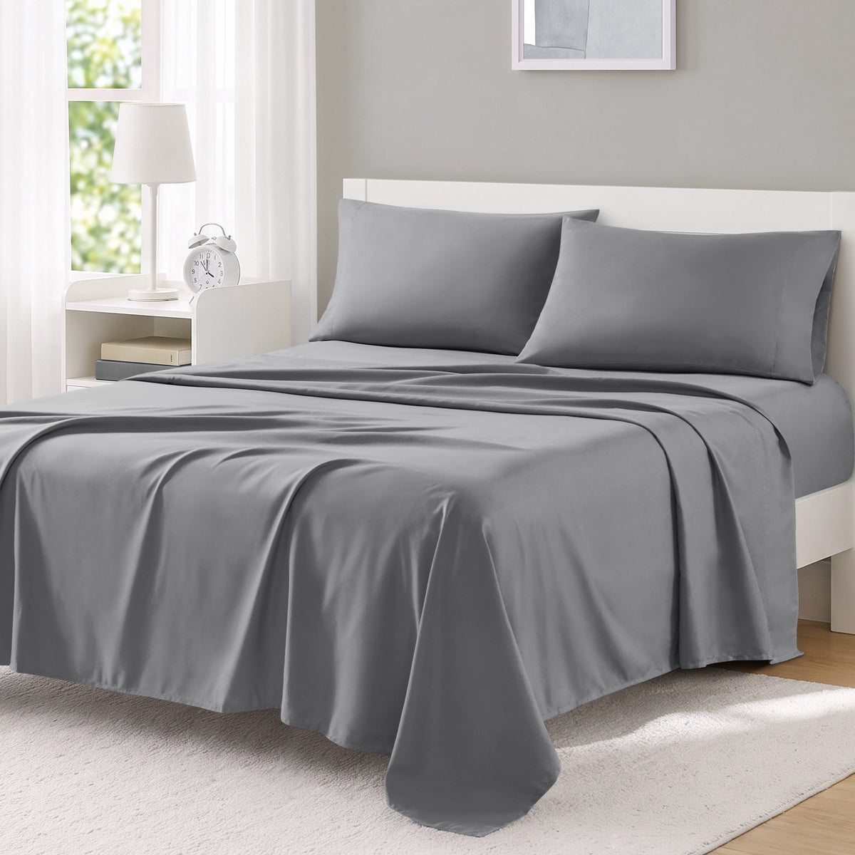 Microfiber All Season Soft Touch Sheet Set - Charcoal