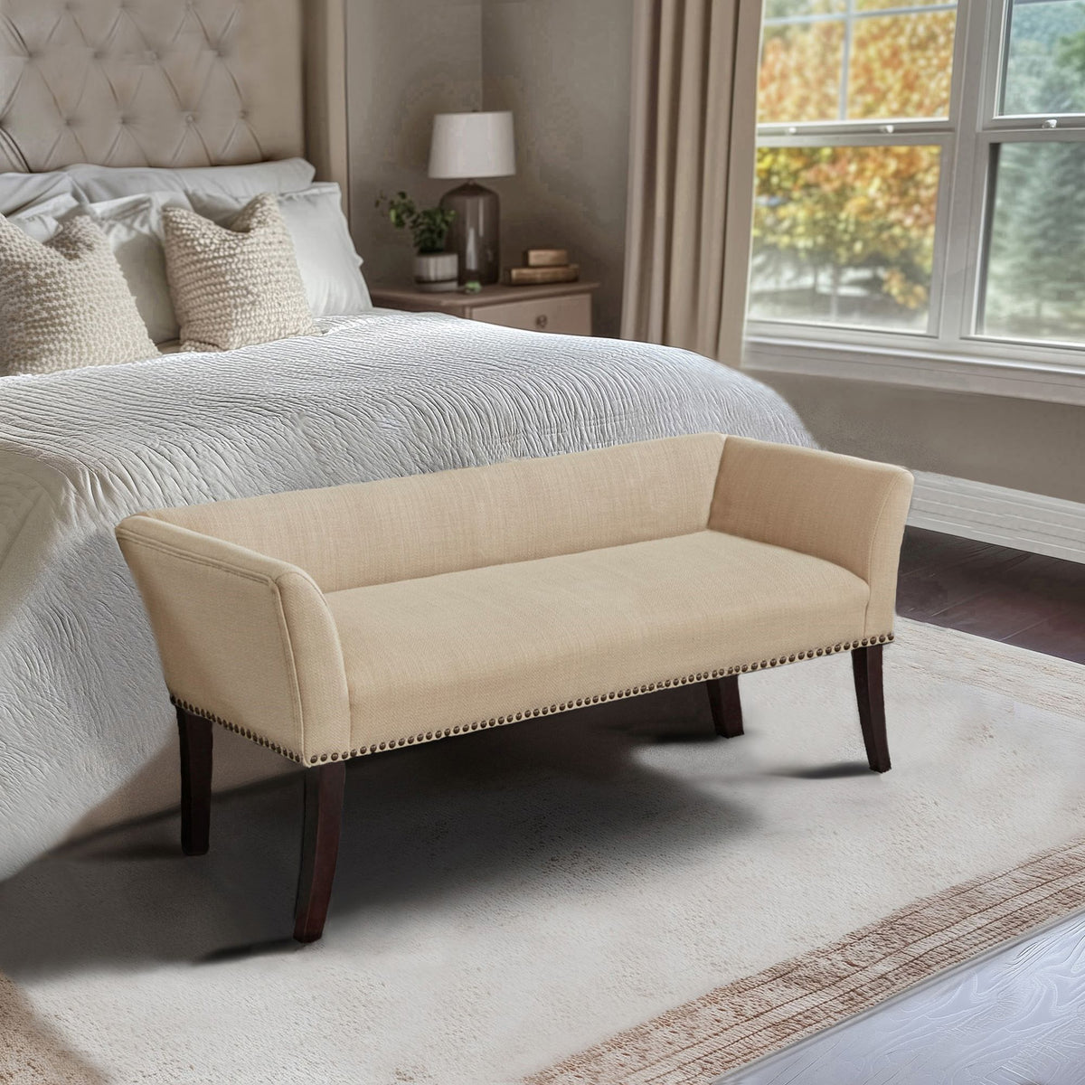 Welburn Upholstered Bench - Tan