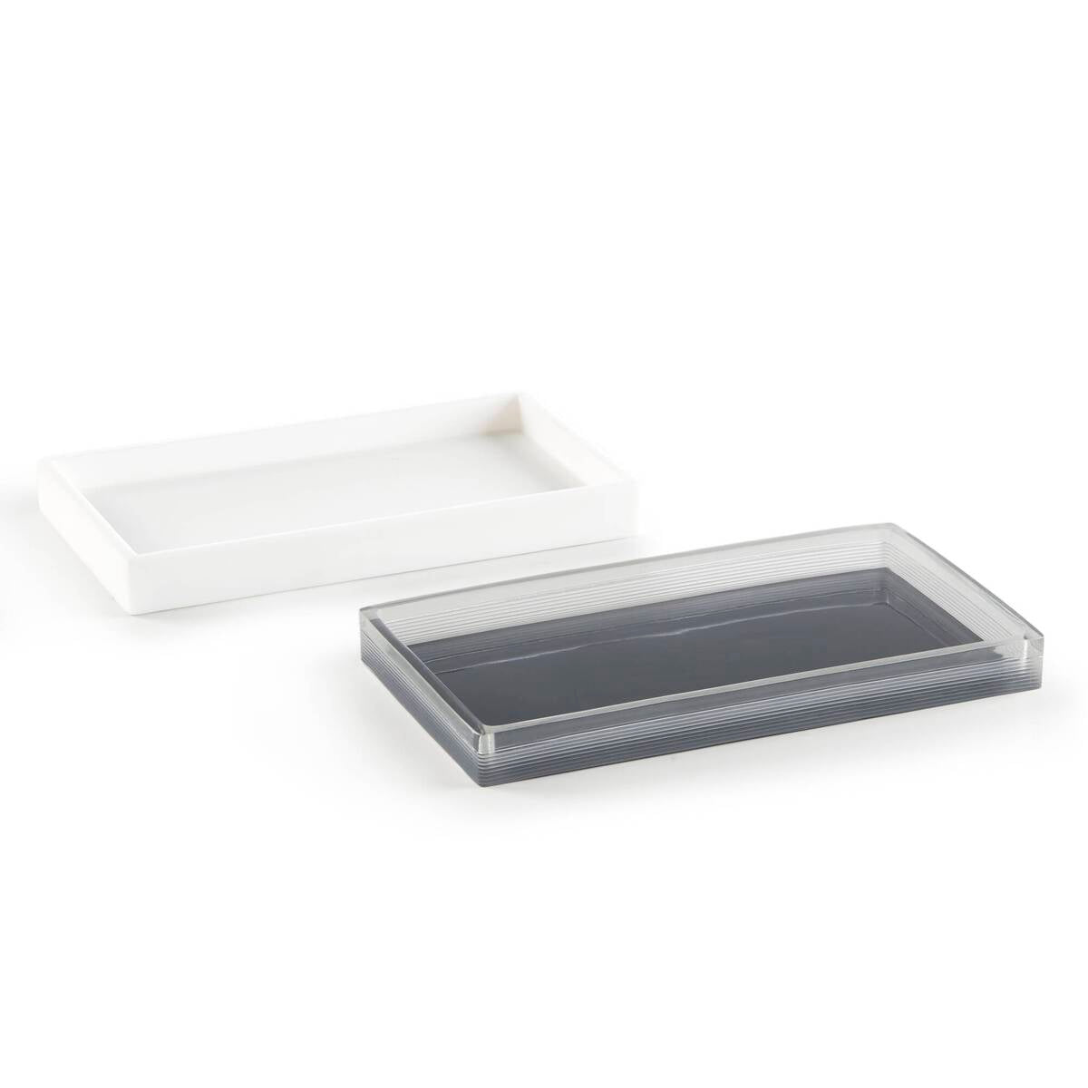 Clear Resin Bath Accessories set, Frosted White - Frosted White