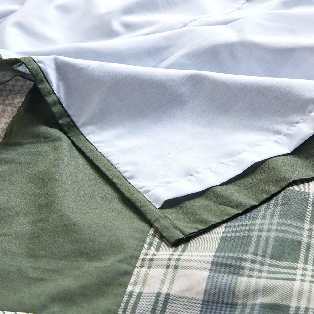 Mill Creek Pieced Cotton Shower Curtain - Green