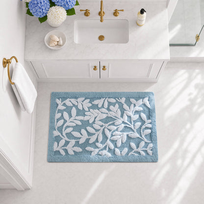 Serene Cotton Tufted Bath Rug - Blue