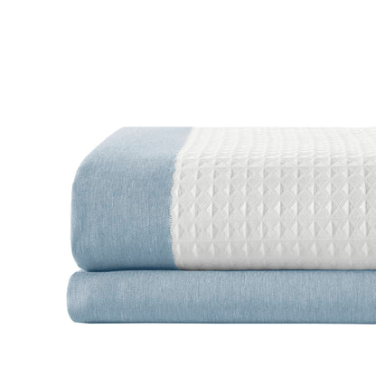 Spa Waffle Shower Curtain with 3M Treatment - Blue