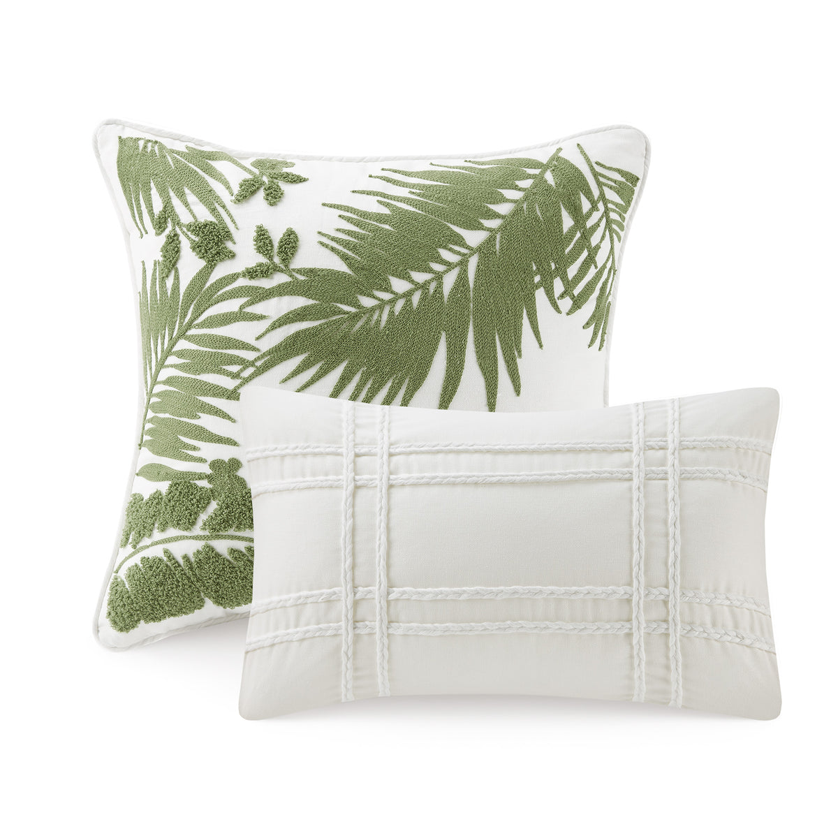 Kiawah Island 5 Piece Cotton Duvet Cover Set with Throw Pillow - Taupe