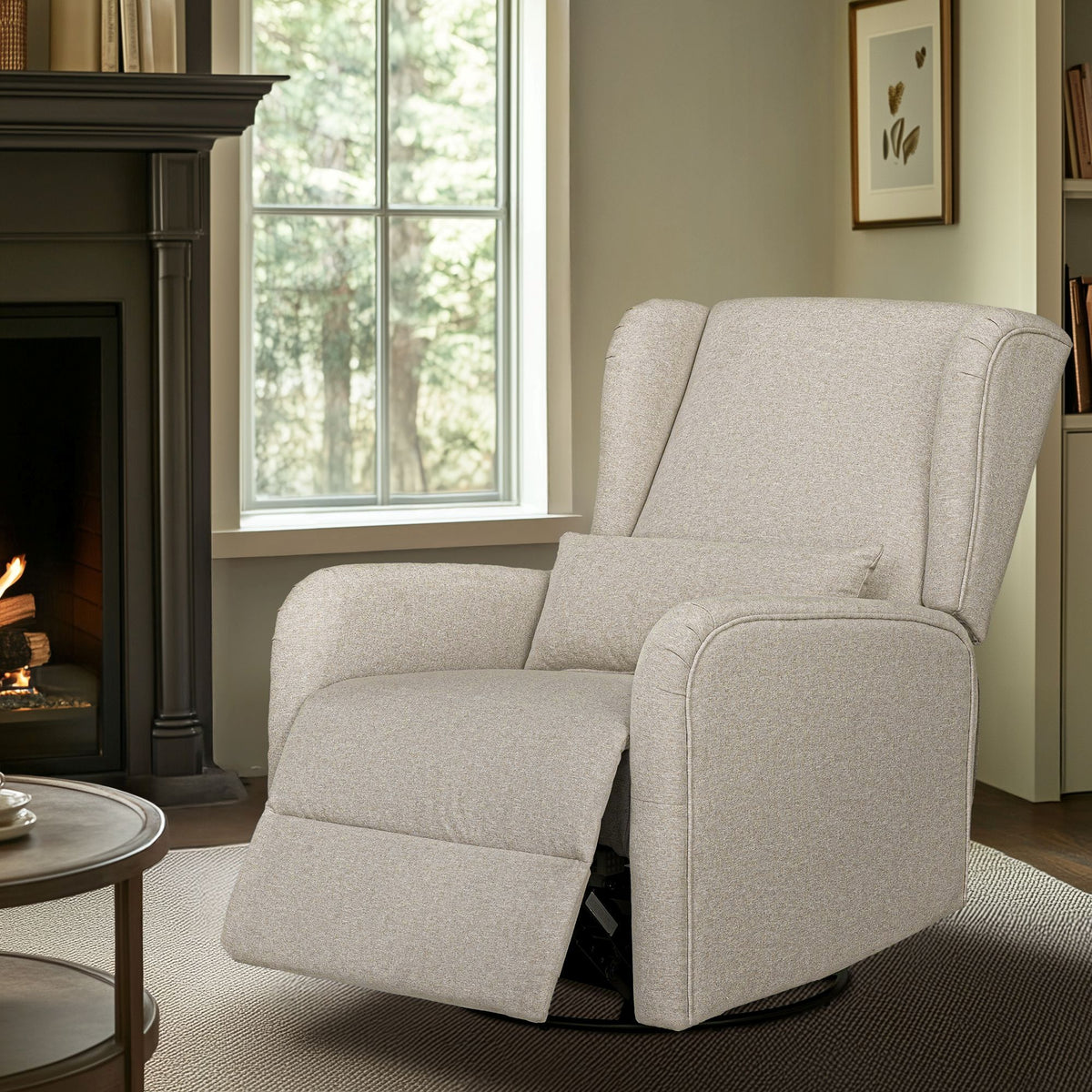 Candace Power Recliner 3-in-1 with Swivel, Glider, Charging Station - Beige