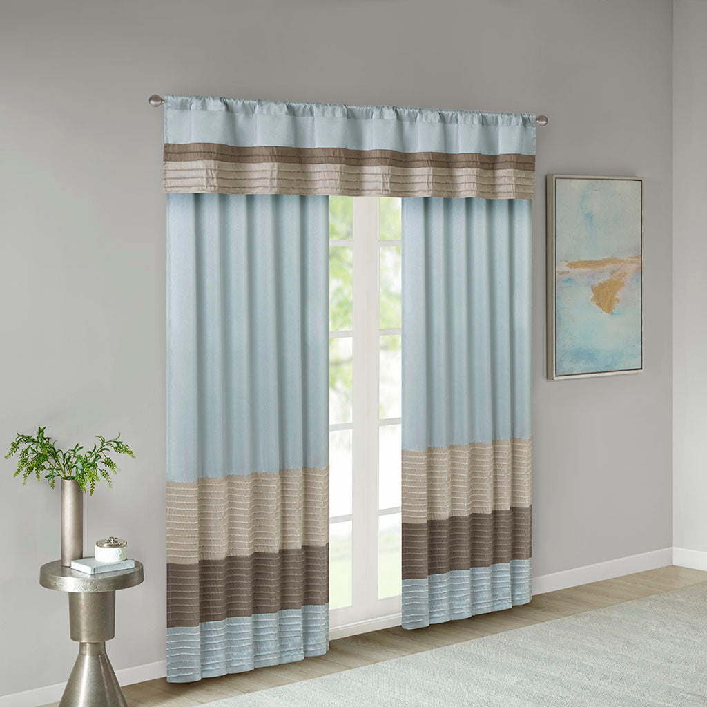 Amherst Polyoni Pintuck Window Valance - Blue