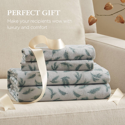 Cotton Flannel Sheet Set - Pine Branches