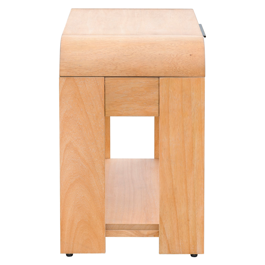 Jameson Modern One Drawer Waterfall Nightstand - Natural