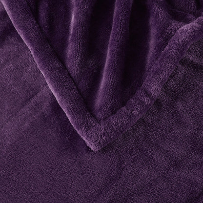 Plush Heated Throw - Purple