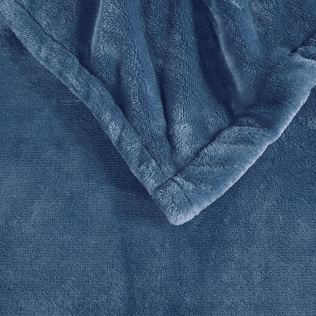 Plush Heated Blanket - Sapphire Blue