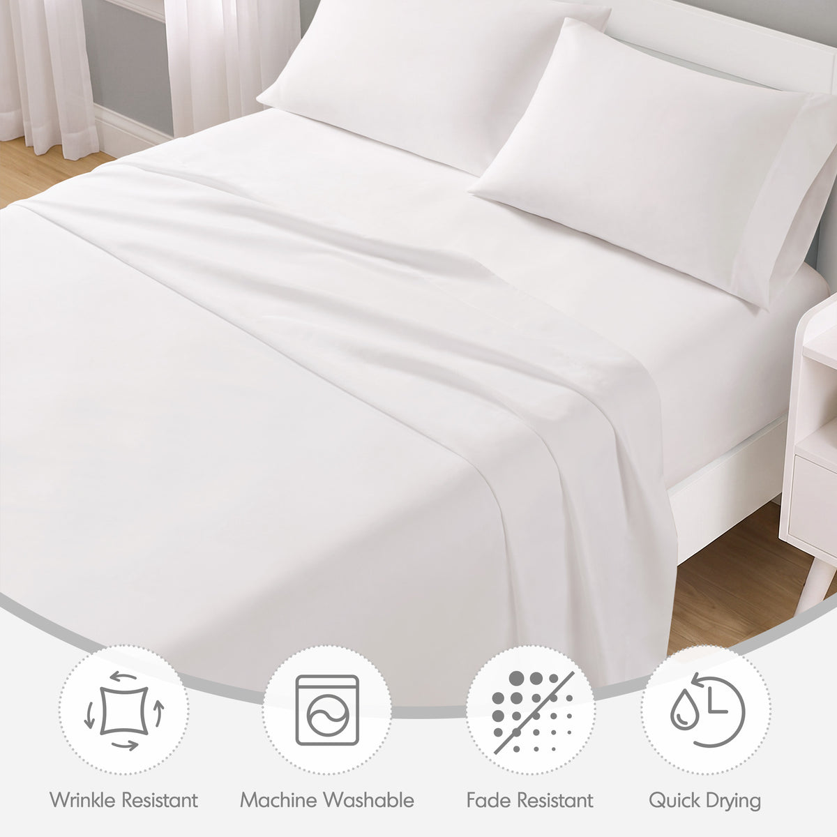 Microfiber All Season Soft Touch Sheet Set - Cream