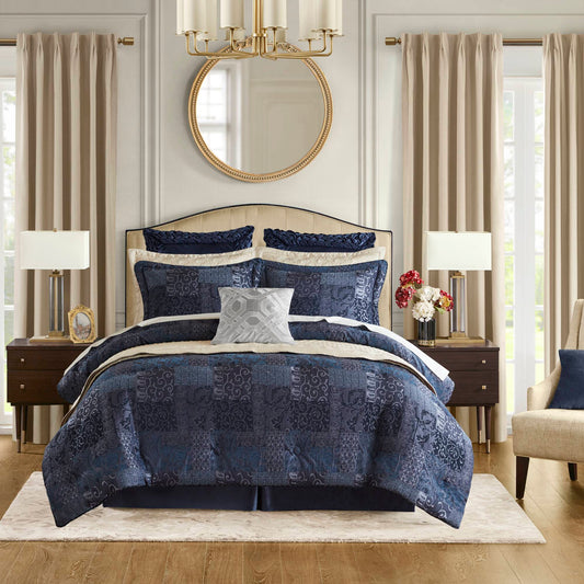 Galleria 4 Piece Comforter Set - Navy