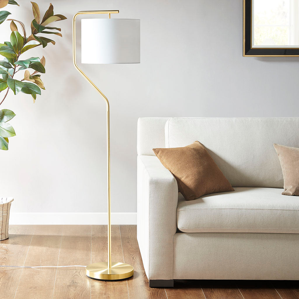 Aster Angular Arched Metal Floor Lamp - Gold