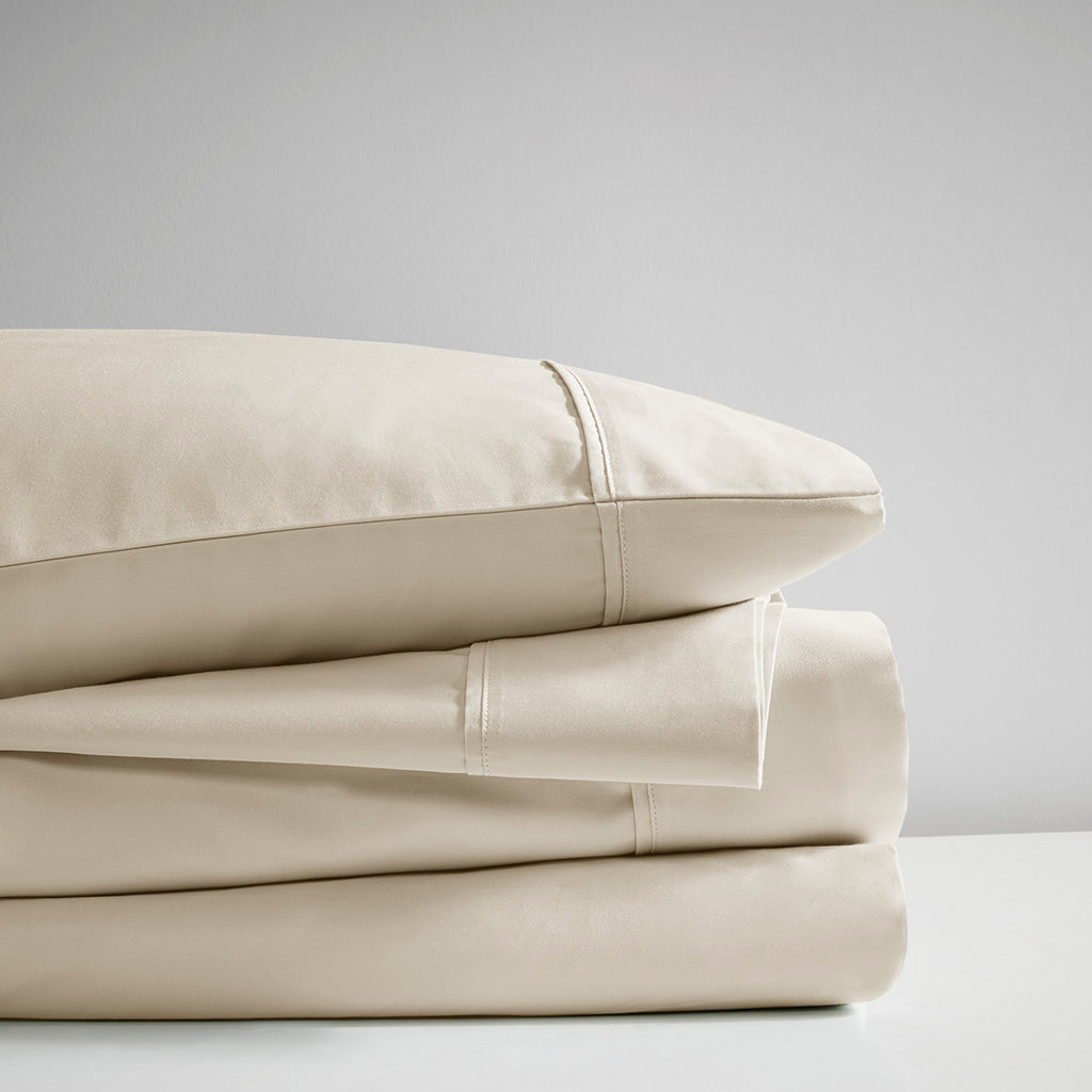 300 Thread Count 100% Organic Cotton Deep Pocket Sheet Set - Taupe
