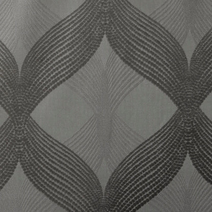 Bentley Ogee Knitted Jacquard Total Blackout Curtain Panel - Charcoal