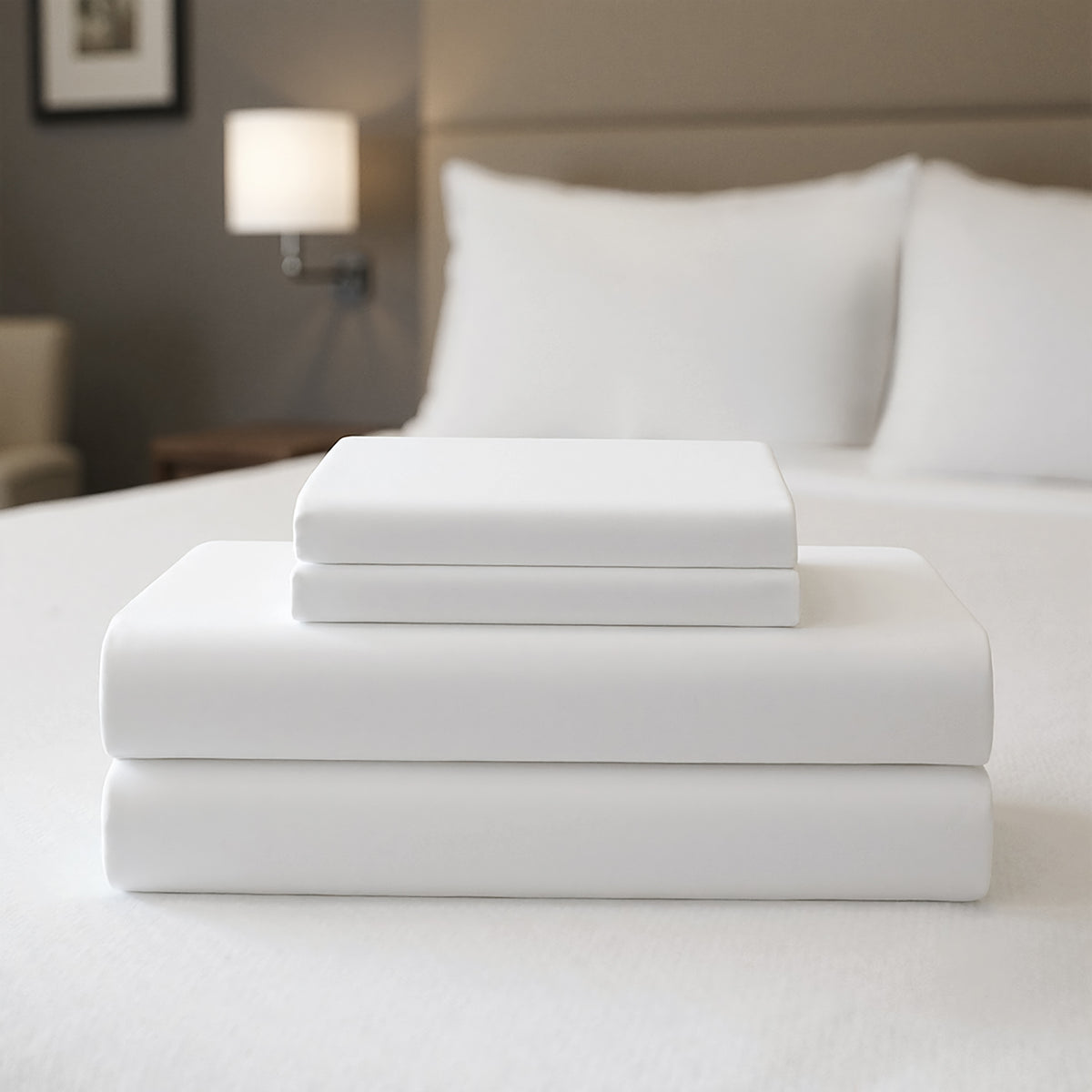 Percale Weave Premium Cotton Rich Sheet Set - Bright White