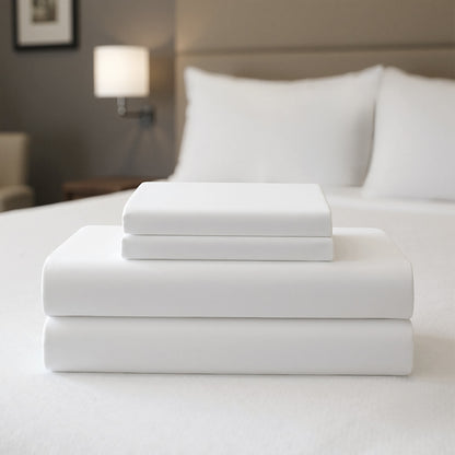 Percale Weave Premium Cotton Rich Sheet Set - Bright White