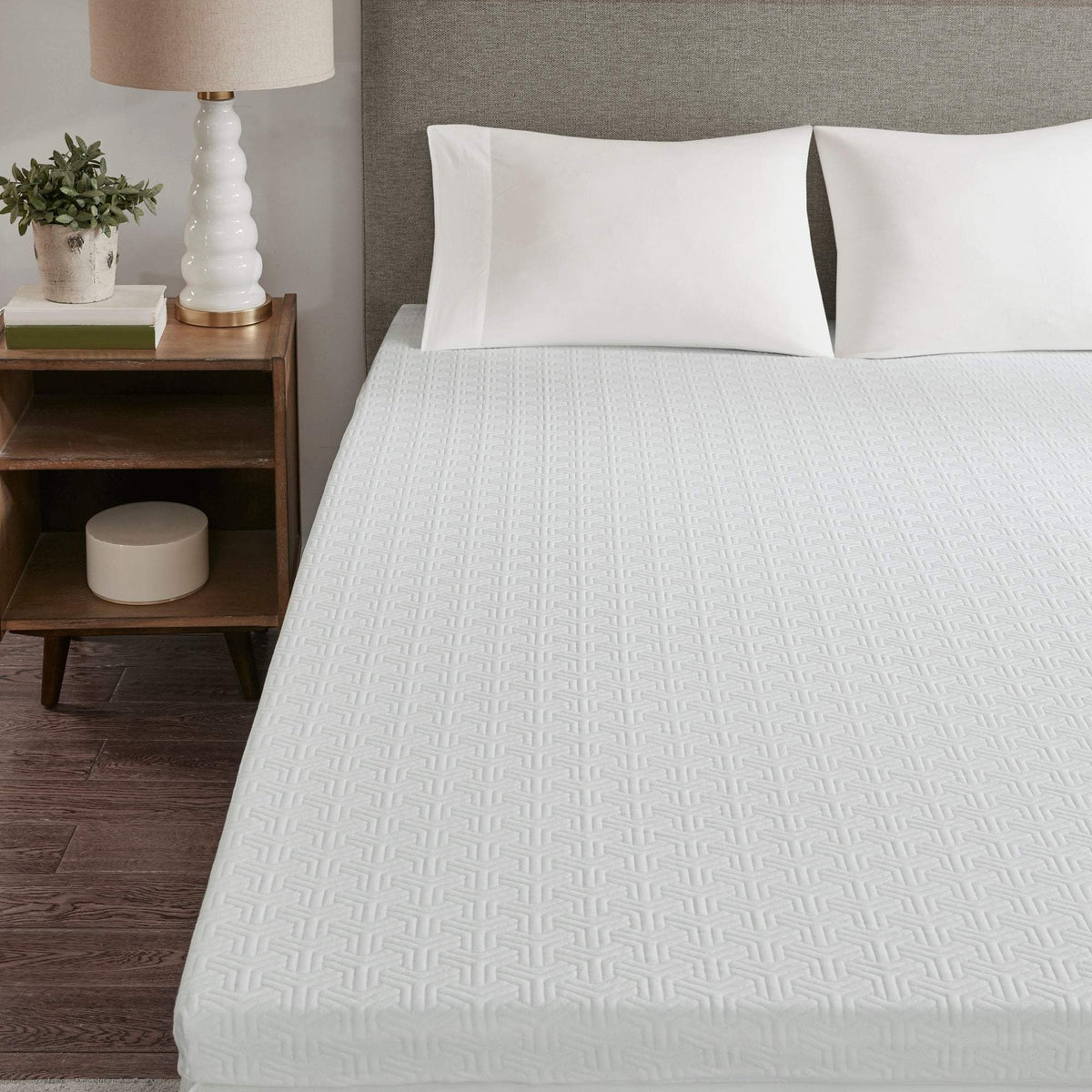 3" Gel Memory Foam with 3M Cover White Mattress Topper Mattress Topper By Olliix/JLA HOME (E & E Co., Ltd)