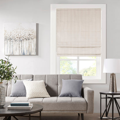 Galen Basketweave Cordless Roman Shade Collection - Ivory