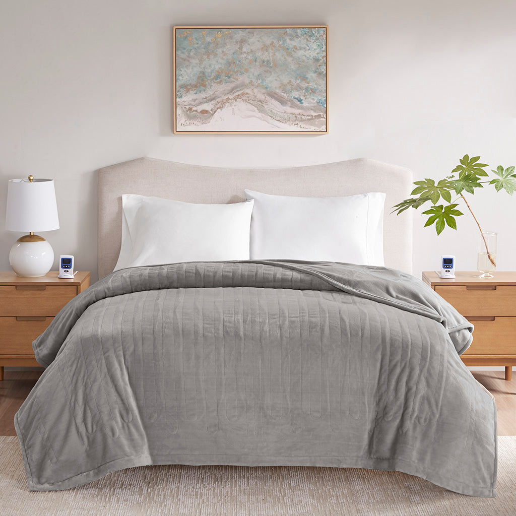 Microplush Heated Blanket with Wifi Technology - Gray