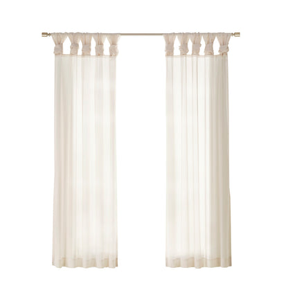 Ceres Twist Tab Voile Sheer Window Pair - Ivory