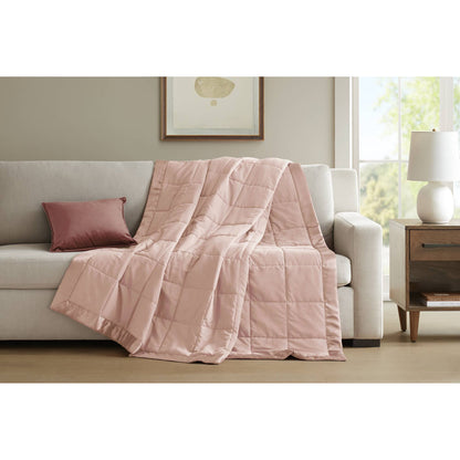 Windom Lightweight Down Alternative Blanket with Satin Trim - Blush