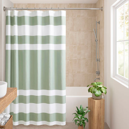Spa Waffle Shower Curtain with 3M Treatment - Sage Green