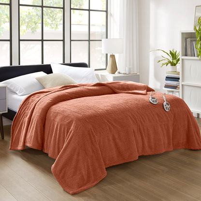 Dream Soft Heated Blanket - Rust