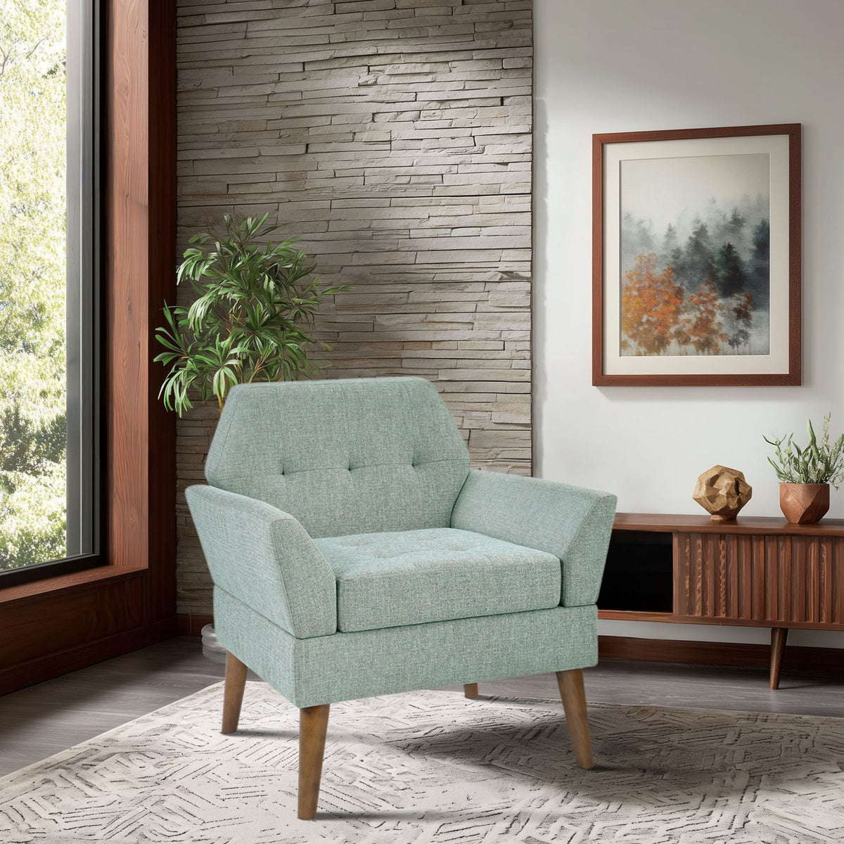 Newtin Mid-Century Modern Lounge Chair - Light Blue