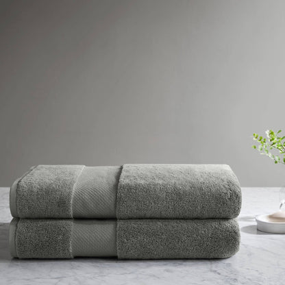 Turkish 100% Cotton Bath Sheet 2 Piece Set - Charcoal