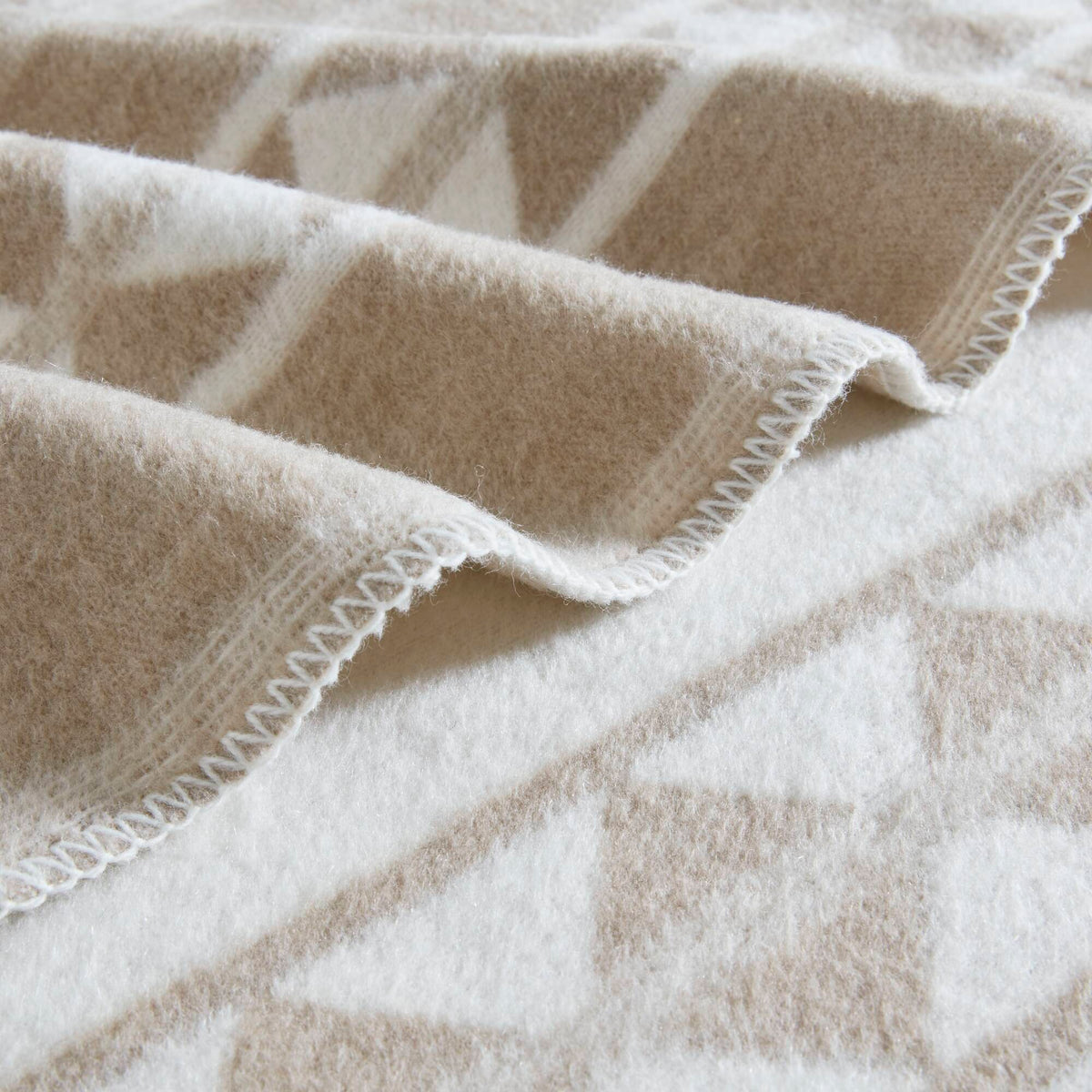 Alberta Cotton Blend Blanket - Ivory Stripe