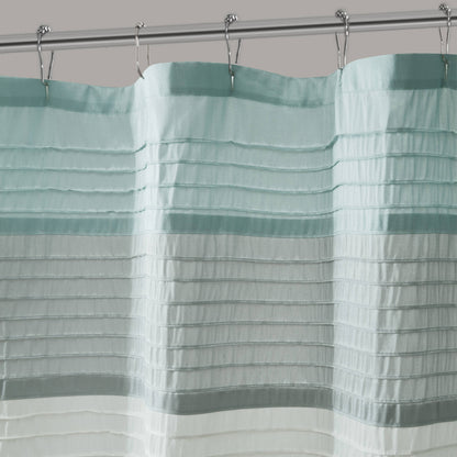 Amherst Faux Silk Shower Curtain - Aqua