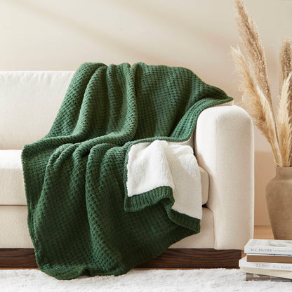 Rowan Waffle Knit Chenille Throw - Green