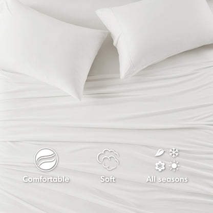 Cotton Blend Jersey Knit All Season Sheet Set - White