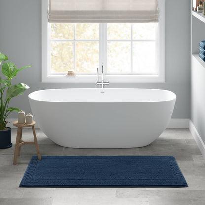 Splendor 100% Cotton Tufted 3000 GSM Reversible Bath Rug - Navy