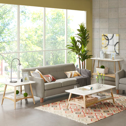 Parker End Table - Off-White/Natural