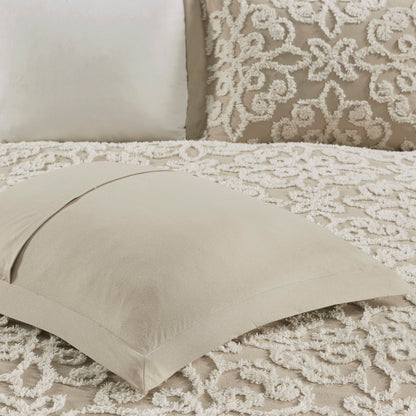 Sabrina 3 Piece Tufted Cotton Chenille Bedspread Set - Taupe