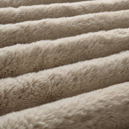 Jasmine 3 Piece Faux Fur Comforter Set - Taupe