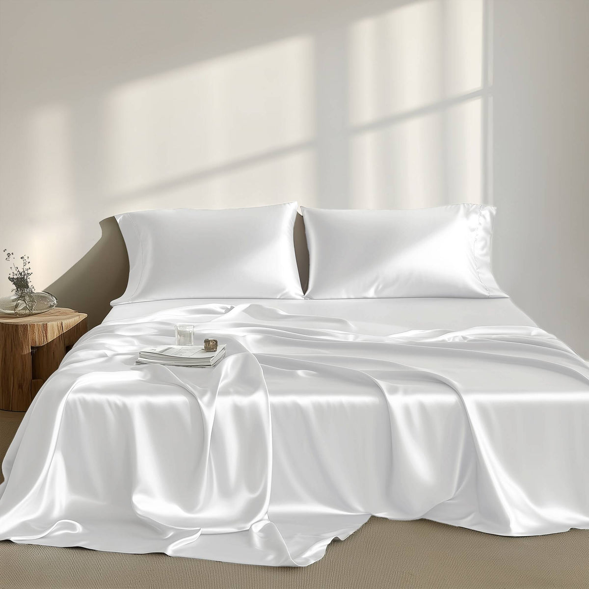 Satin Luxury Sheet Set - White