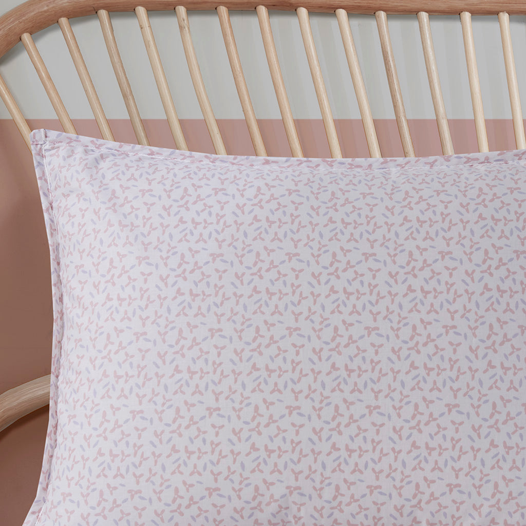 Iris Woodland Animals Reversible Cotton Quilt Set - Blush