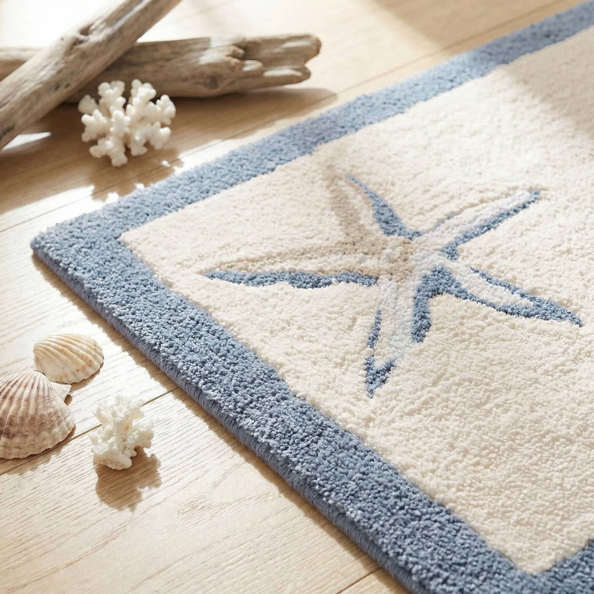 Bayside Cotton Tufted Rug - Blue