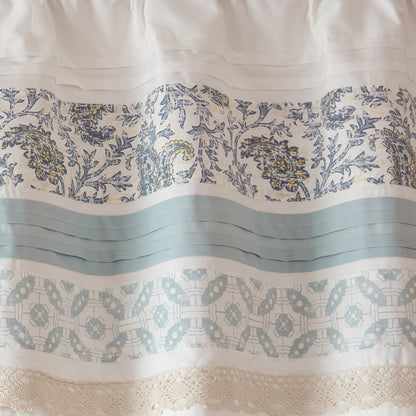 Dawn Printed and Pieced Rod Pocket Valance - Aqua