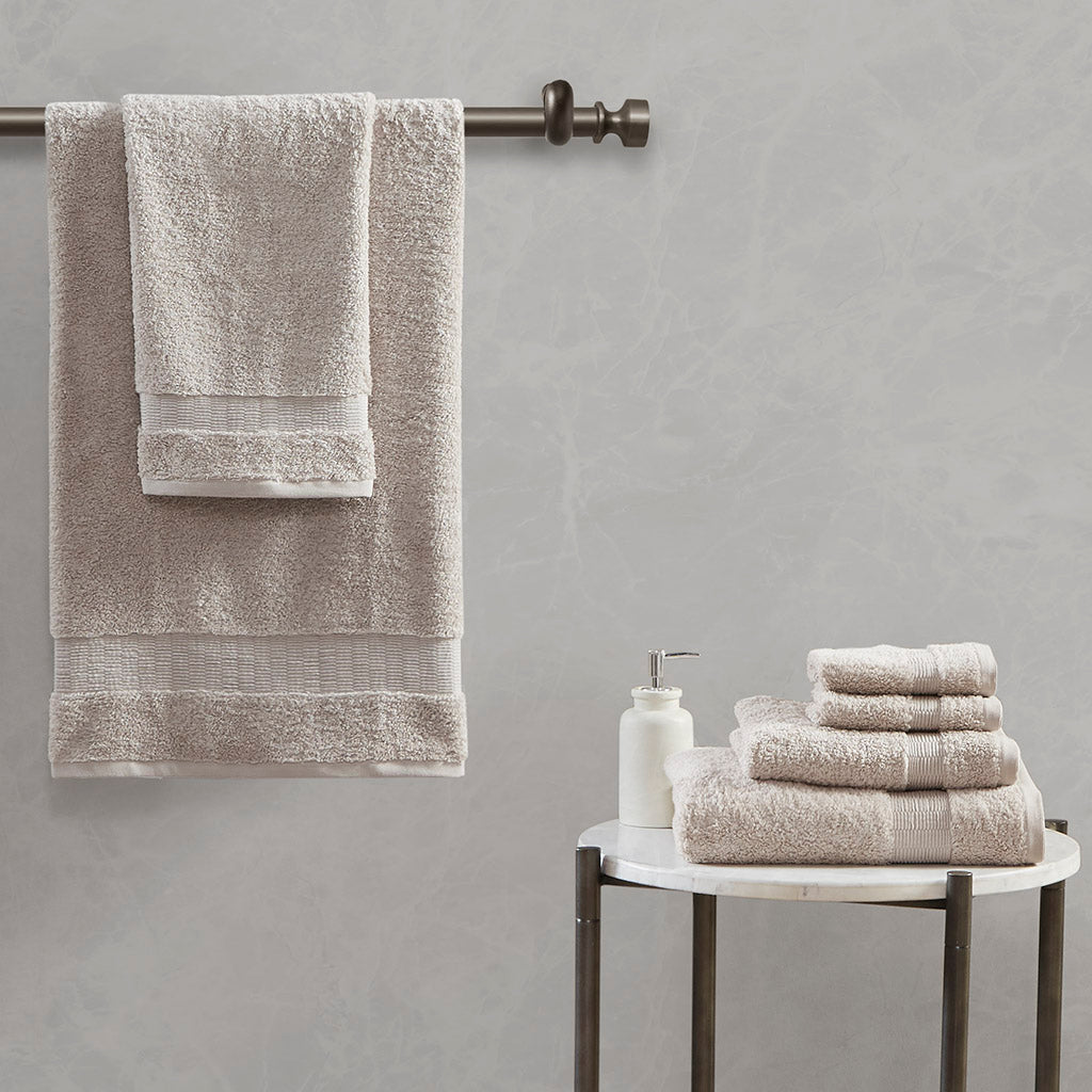 Luce 100% Egyptian Cotton 6 Piece Towel Set - Sand