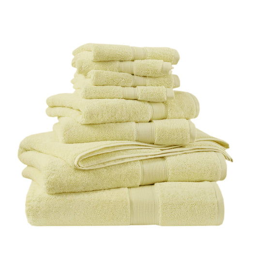800GSM 100% Cotton 8 Piece Towel Set - Yellow