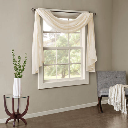 Harper Solid Crushed Scarf Sheer - Cream